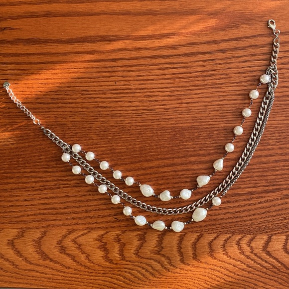 Nakamol Bold Silver Plated Fresh Water Pearl Necklace - Excellent Condition! - Picture 7 of 7